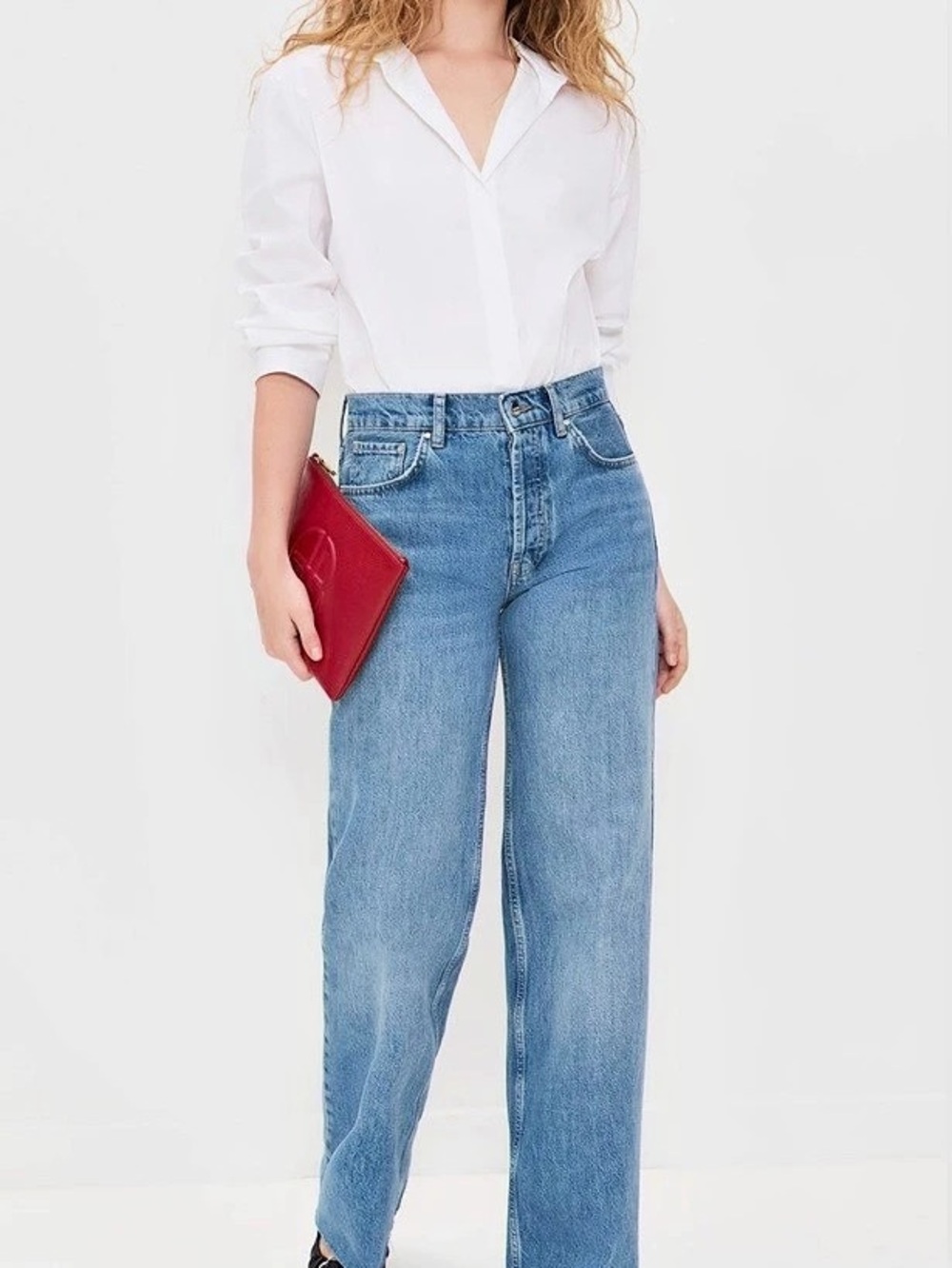ANINE BING Hugh Jeans Straight Leg Blue